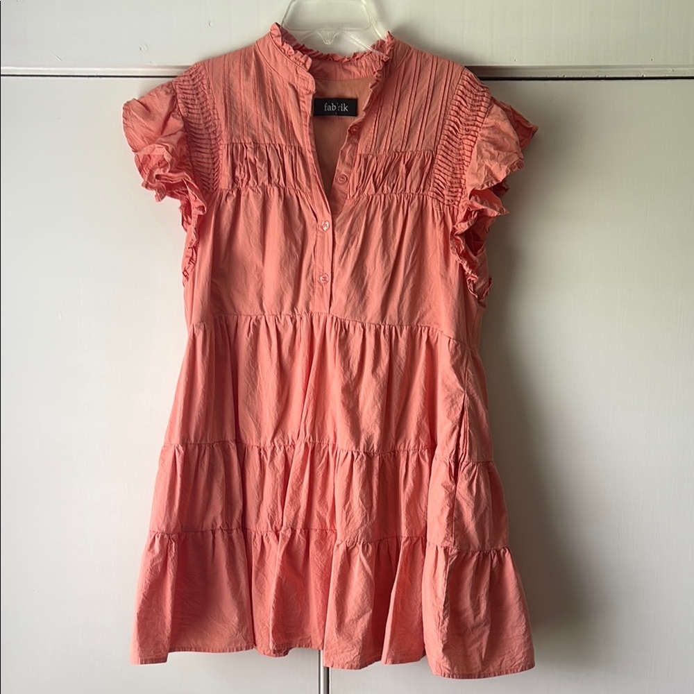 Fabrik Coral Ruffle Sleeve dress